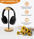 Headphone Stand, Nature Wood & Aluminum Headset Hanger Mount Hook for All Headsets, Functional Craftsmanship