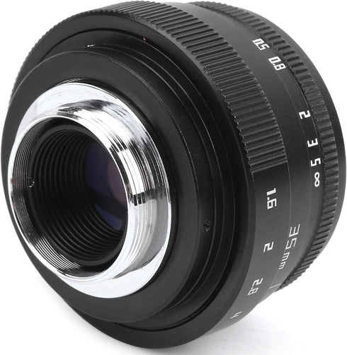 Large Aperture Lens, 35mm F1.6 C Mount, Aluminum Alloy Optical Glass, Manual Fixed Focus Portrait Camera Lens Accessory
