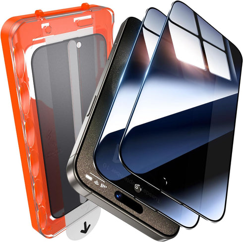 UniqueMe 2 Pack for iPhone 15 Pro Max Privacy Screen Protector -