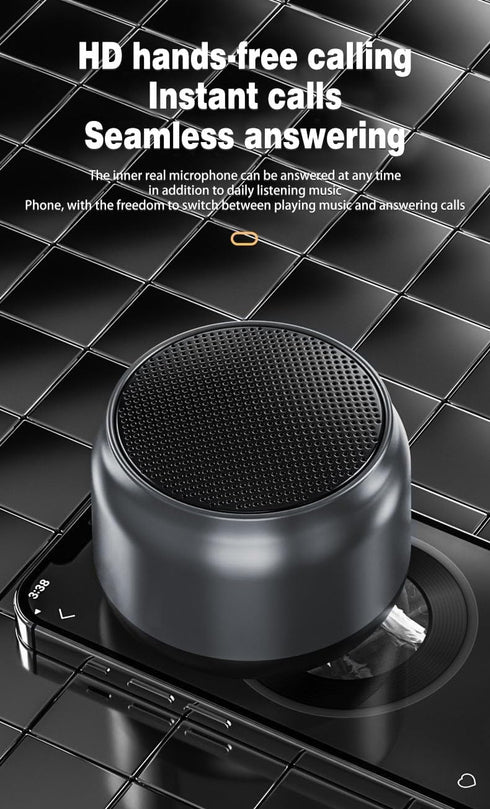 Generic Portable Mini Bluetooth Speaker with TWS Wireless Pairing, FM Radio, Bass Sound, USB-C Charging, Outdoor Use