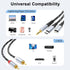 3.5mm to RCA Cable, Lightning to RCA Male to Aux Audio Adapter HiFi Sound Headphone Jack Adapter,(3 in 1 Audio Cable) Connector for iPhone/iPad Speaker MP3 Tablet HDTV(10FT)