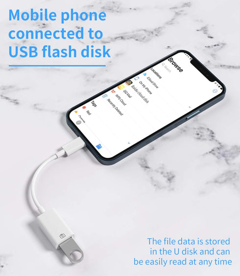 Lightning Male to USB Female Adapter OTG Data Sync Cable Compatible with Iphone13 11 12pro Max Mini XR X XS 8 7 SE Plus for Ipad Air,Camera,3.0 Mouse,Keyboard,Hub,Midi Port Adaptador Connector
