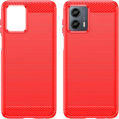 Moto G 5G 2023 Phone Case with HD Screen Protector, Fashion Shock-Absorption Flexible TPU Bumper, Red