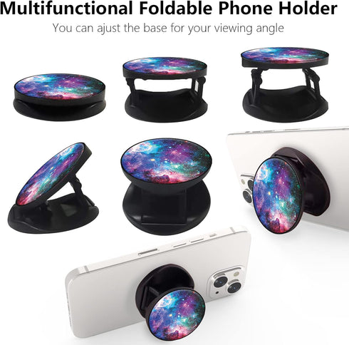 Foldable Expanding Phone Sockets Finger Grip Holder for Smartphone and Tablets - Nebula Galaxy