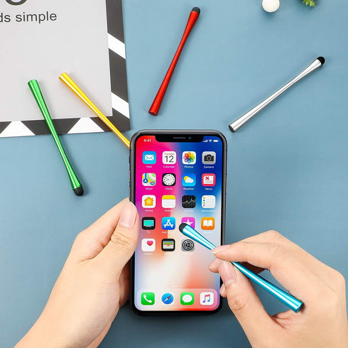 Outus 8 Pieces Waist Stylus Pens with 8 mm Rubber Tips, Compatible with iPhone, iPad, Tablet, 8 Colors