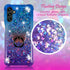 Zase Design Clear Case for Samsung Galaxy A13 5G, Liquid Glitter Sparkle Bling Shockproof with 3D Butterflies Waterfall