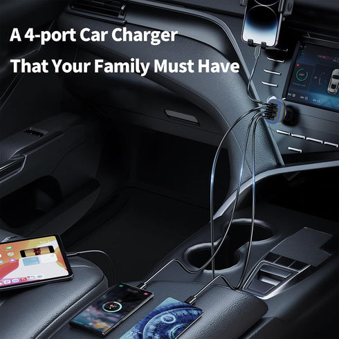 USB C Car Charger, Meagoes 4 Ports 72W Super Fast Charging, Dual PD 36W USB Cigarette Lighter Adapter