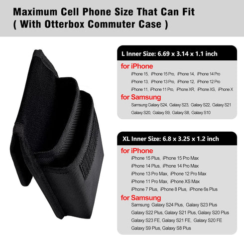 ykooe Dual Phone Holster Case with Belt Clip for Two Phones, Compatible with All iPhone Pro Max Plus and Galaxy Models,