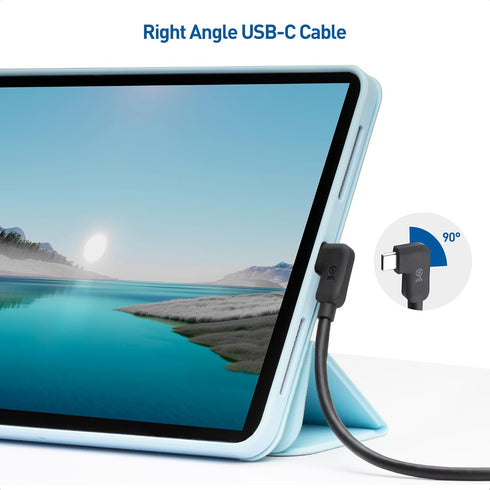 Cable Matters 20Gbps Right Angle USB C Cable 6ft, Support 8K 30Hz & 4K 120Hz Video, 240W Power Delivery, (90 Degree Right USB C Cable, Right Angle USB C to USB C Cable) in Black - 1.8m/6ft