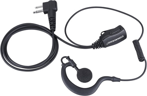 (2 Pack) Walkie Talkie Earpiece, G Shape 2-Pin 2.5mm/3.5mm Headset with PTT Mic for Motorola Two-Way Radios