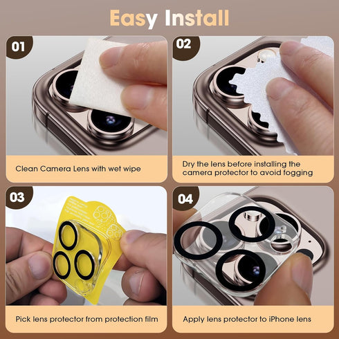 Xfilm Camera Lens Protector for iPhone 16 Pro/16 Pro Max, 9H Hardness Tempered Glass, Anti-Scratch