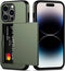 Nvollnoe iPhone 14 Pro Case with Card Holder, Heavy Duty Protective Dual Layer Shockproof Slim Wallet Case for Women &