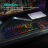 RGB Gaming Keyboard and Breathing Mouse Combo, Adjustable Backlit Mechanical Feeling Keyboard with 4 Colors, 4800DPI