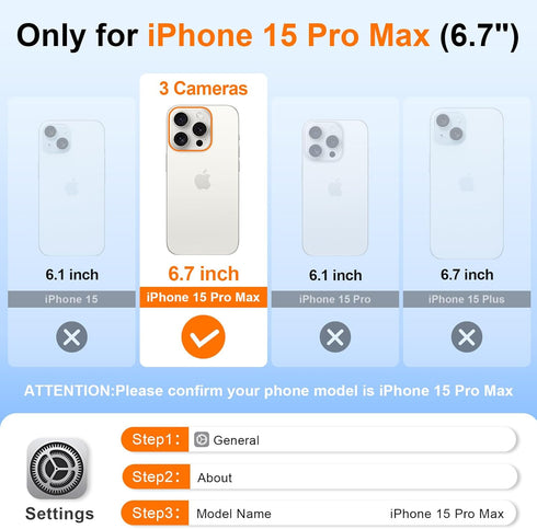 WIFORT Waterproof Case for iPhone 15 Pro Max, IP68 Underwater Dustproof, 15FT Military Shockproof 360 Full Body