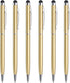 MECCANIXITY 6pcs Metal Stylus Pen 2 in 1 Universal Retractable Ballpoint Pen with Stylus Tips for All Capacitive Touch