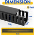 REFLYING 123in 1.57" Hx1.57"W, 15.4''L(8 Open Slot Wiring Raceway Cable Duct, Cable Management Channel Cord Track,Desk