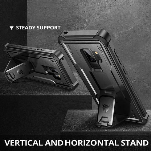 Dexnor Case for Samsung Galaxy S9+ Plus, Built-in Screen Protector and Kickstand, Heavy Duty Shockproof Protective Cover