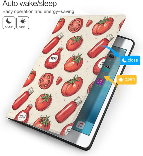 DXITROMI 9th/8th/7th 10.2 Compatible with iPad Generation Case - Tomato Ketchup Red Print Compatible with iPad Case