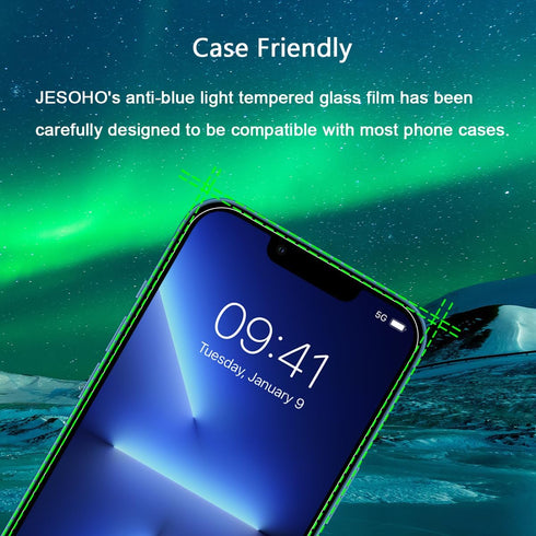 Blue Light Screen Protector for iPhone 13/13Pro & iPhone 14 (6.1inch), Eye Protection Tempered Glass Film