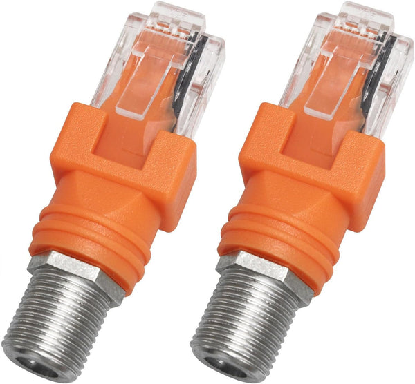 2PCS RJ45 Converter Adapter, Coaxial Barrel Coupler Connector, Coax Straight Connector