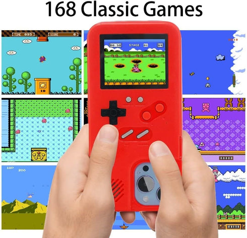 WeLohas Gameboy Case for iPhone X/XS - Retro 168 Classic Games Anti-Scratch Shockproof Phone Cover