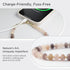 Handmade Natural Stone Phone Charm - Beaded Wrist Strap with Tether Tab