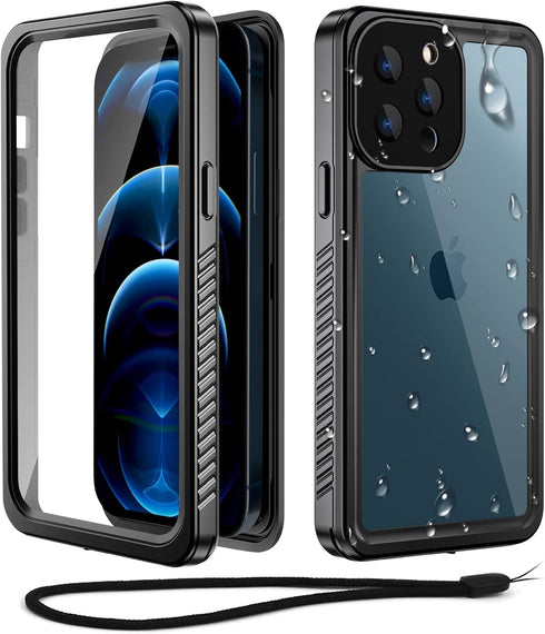 WIFORT Waterproof Case for iPhone 12 Pro Max - Certified Water Proof & Military Protection, Full Body Shockproof