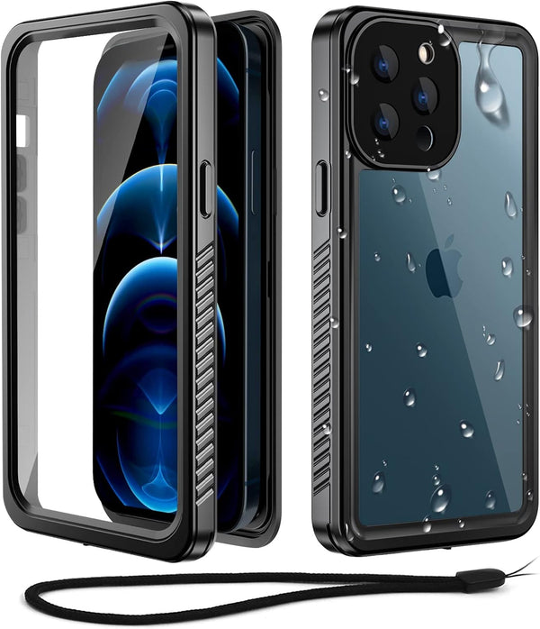 WIFORT Waterproof Case for iPhone 12 Pro Max - Certified Water Proof & Military Protection, Full Body Shockproof