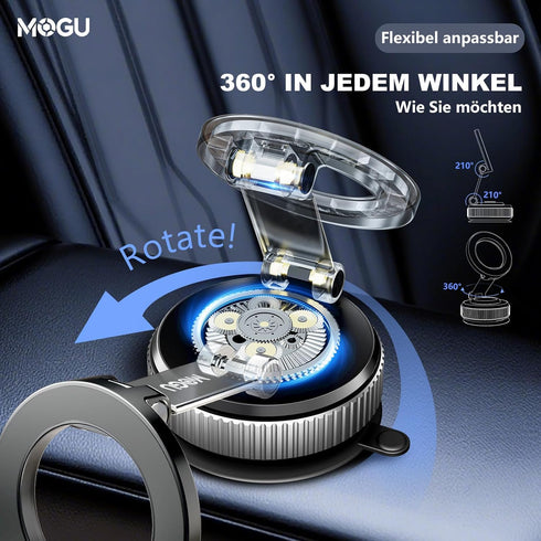 MOGU 118LBS 2800gf 360 17-12 Vacuum Magnetic Car Phone Holder Strong Suction + Magnet, Adjustable Dashboard Cell Phones