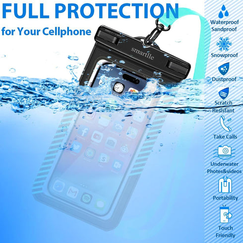 Waterproof Phone Pouches 2 Pack, Cell Phone Water Protectors for iPhone 15 14 13 Pro Max, Galaxy S24 S23 Ultra