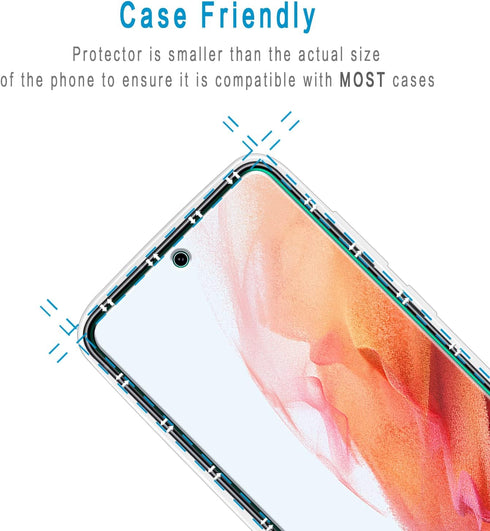 Samsung Galaxy S21 FE 5G Tempered Glass Screen Protector (2 Pack) by HPTech, Anti-Scratch, Bubble-Free, Fingerprint