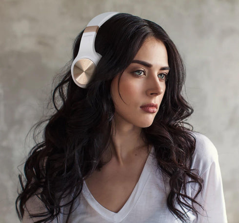 Riwbox Bluetooth Headphones, XBT-80 Folding Stereo Wireless Over Ear Headphones with Microphone and Volume Control,