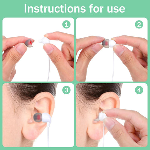 Hpmjz 36 Pairs Ear Bud Rubber Tips Silicone Earbud Replacement Tips Ear Tip for in-Ear Headphones with Excellent Noise