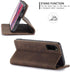 CaseMe Wallet Case for Samsung S20 5G - Card Holder Kickstand Magnetic Leather Flip Case (Coffee)