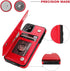 OT ONETOP iPhone 11 Wallet Case, Red PU Leather Kickstand with Card Holder, Shockproof Cover, 6.1 Inch