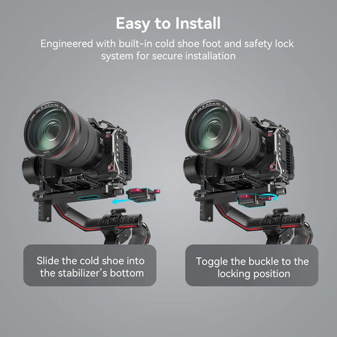 SmallRig Mini V Mount Battery Plate for DJI RS 3 / RS 3 Pro/RS 2 / RSC 2 Gimbals, V-Lock & Cold Shoe