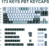 Double Shot Botanical Keycaps 173 Keys - Cherry Profile PBT Custom Keyboard Keycaps Set with 7u Spacebar for Mechanical