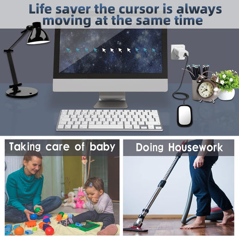 Mouse Jiggler, Undetectable Mouse Mover with Drive Free USB Port, Simulates Automatic Random Movement to Keep PC Awake