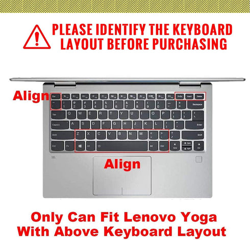 English Silicone Keyboard Cover for Lenovo Yoga C940/C740 14", Yoga 930/920 13.9", Flex 14, Pink