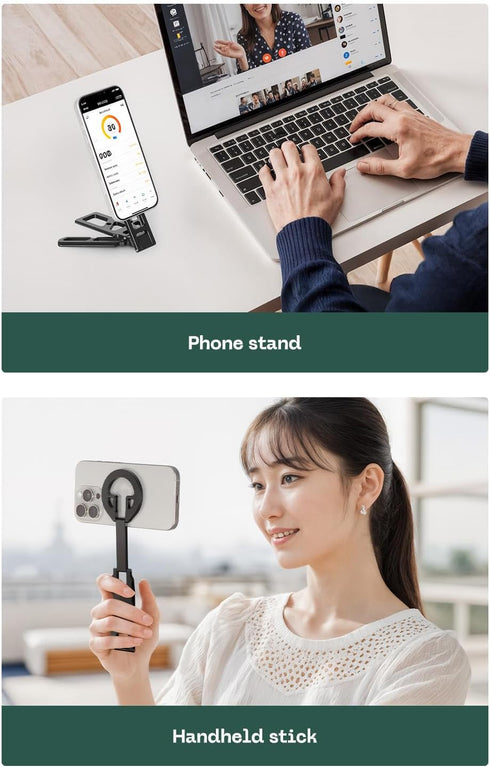 FANAUE 360 Magnetic Tripod Mount - Adjustable Aluminum Stand, Portable Foldable Design, Strong Magnetic Compatible