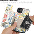 HAOPINSH 11 6.1" for iPhone Wallet Case with Card Holder, Floral Flower Pattern Back Flip Folio PU Leather Kickstand