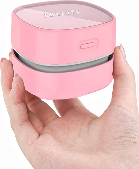 TRZLIFE USB Rechargeable Mini Desk Vacuum, Cordless Portable Keyboard Desktop Countertop Cleaner,