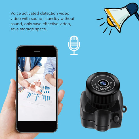 Rosvola 200,000 Small Action Camera, Rechargeable Battery for HD Video Camera Pixels with Data Cable for Live Photos