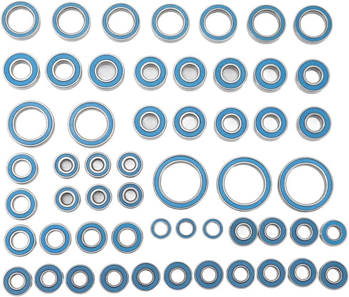 Phefop 55PCS RC Car Bearings, Steel Sealed RC Ball Bearings Kit 1/10 Remote