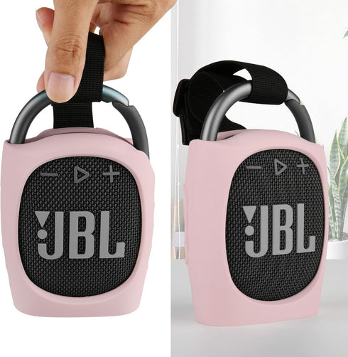 TXEsign Silicone Case for JBL Clip 4 - Portable Mini Bluetooth Speaker Protective Carrying Case (Pink)
