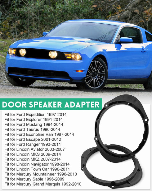 2PCS 5"x7"/6"x8" to 6.5 Speaker Adapter Spacer for Ford Ranger and Explorer Models