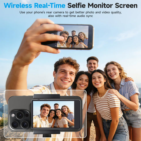 Vlog Selfie Monitor Screen, Magnetic Phone Vlog Selfie Monitor Screen Back Camera Monitor for Vlog Live Stream TikTok