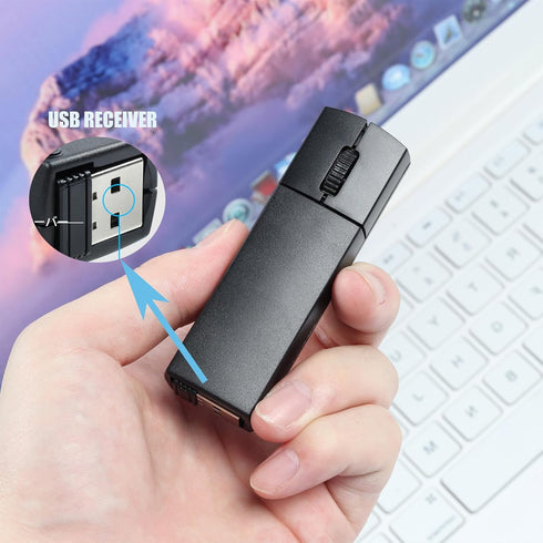 Wireless Rechargeable Mouse, Dual-Mode Silent Bluetooth Mouse for Laptop, Mini Finger Mouse (BT 5.1+2.4Ghz) with Mouse