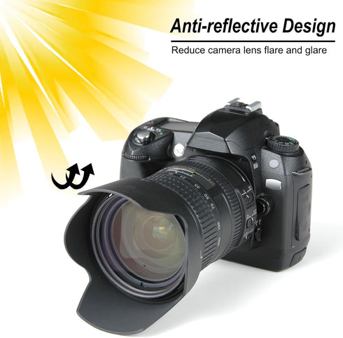 PATIKIL 72mm Reversible Flower Lens Hood Protector with Cloth for Nikon, Fujifilm, Pentax