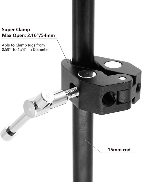 Super Clamp Camera Clamp with 1/4"-20 and 3/8"-16 Thread for Cameras, Lights, Umbrellas, Hooks, and More.